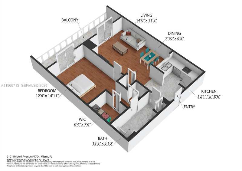 2101 Brickell Ave # 1704, Miami FL 33129