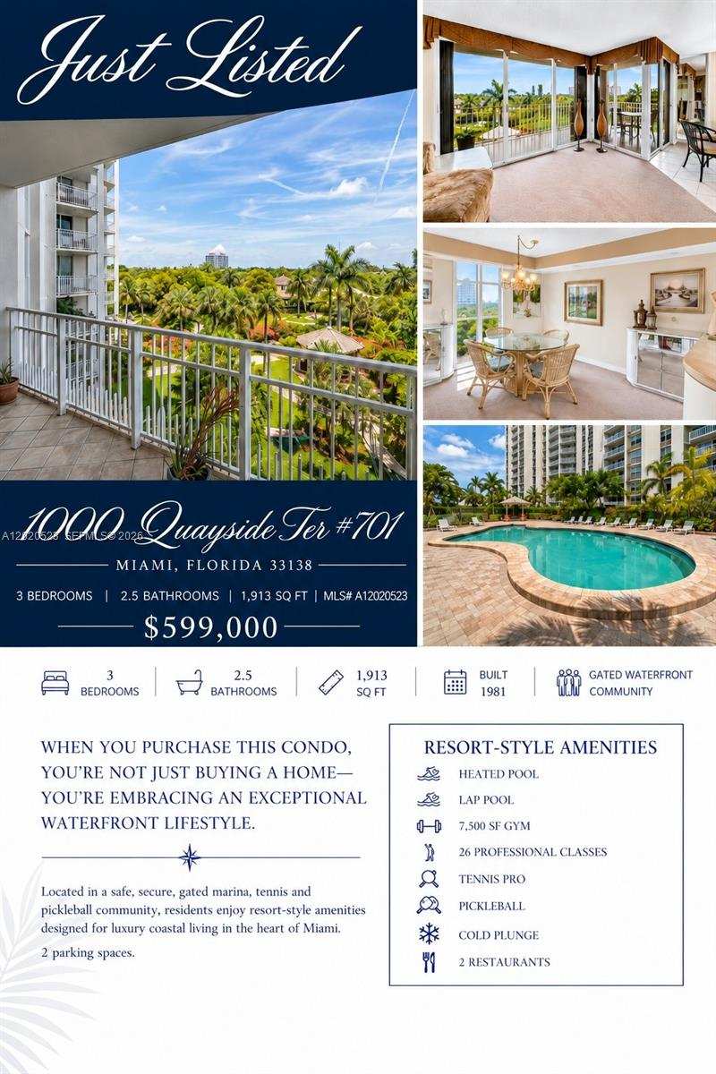1000 Quayside Ter # 701, Miami FL 33138